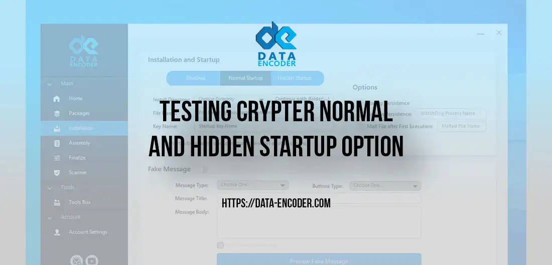 Testing Crypter Normal and Hidden Startup option