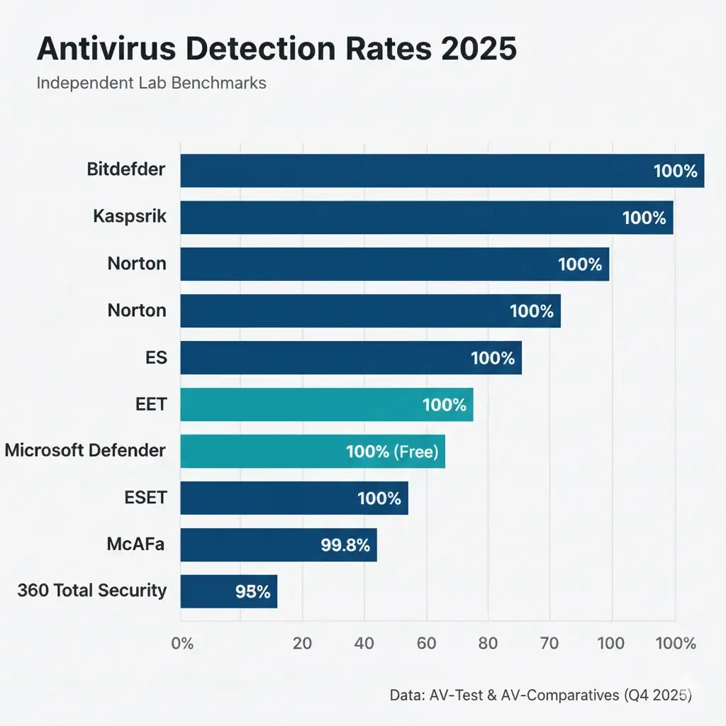 Antivirus detection rate 2025