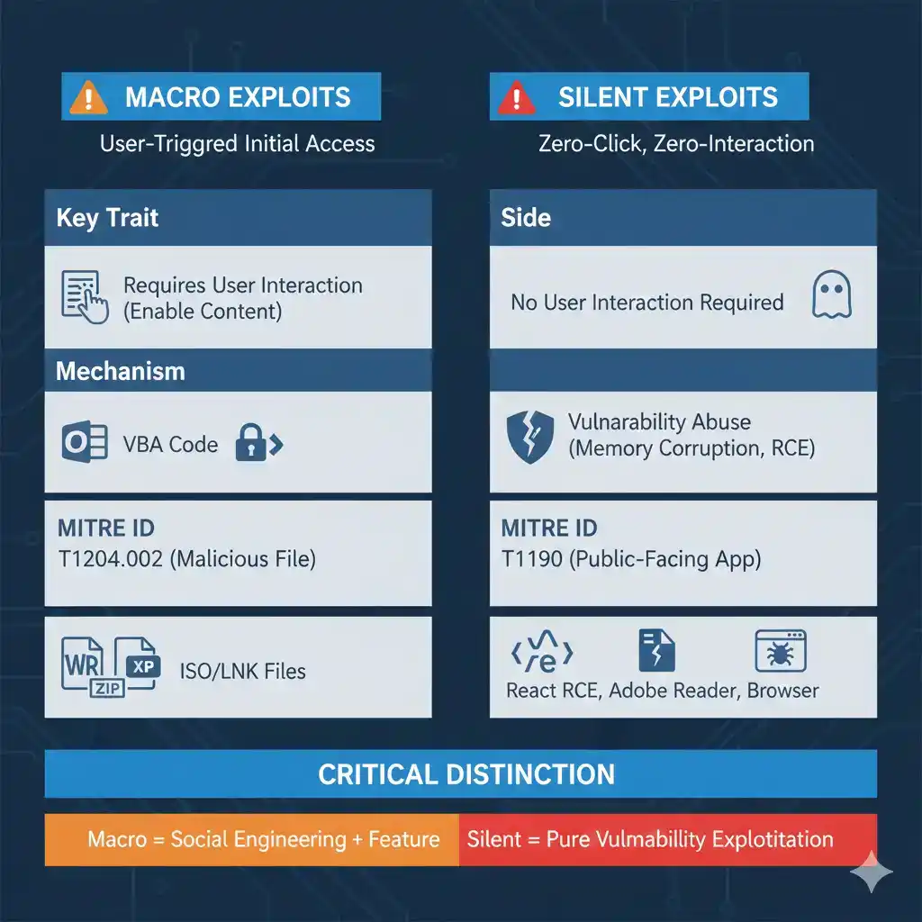 Macro Exploit VS Silent Exploit